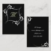  zwart-wit monogram Visitekaartjes (Voorkant / Achterkant)