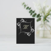  zwart-wit monogram Visitekaartjes (Staand voorkant)