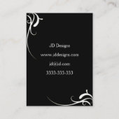  zwart-wit monogram Visitekaartjes (Achterkant)