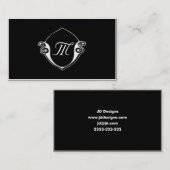 zwart-wit monogram Visitekaartjes (Voorkant / Achterkant)
