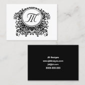  zwart-wit monogram Visitekaartjes (Voorkant / Achterkant)
