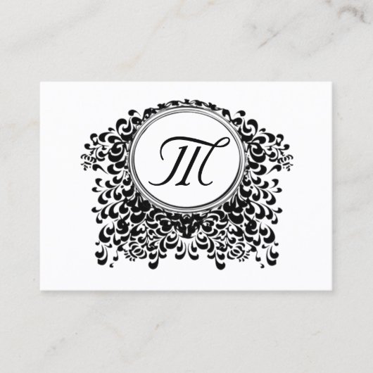  zwart-wit monogram Visitekaartjes (Voorkant)