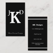  zwart-wit monogram Visitekaartjes (Voorkant / Achterkant)