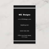  zwart-wit monogram Visitekaartjes (Achterkant)