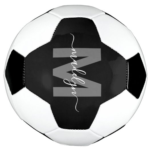 Zwart wit monogram voetbal (Gedraaid)