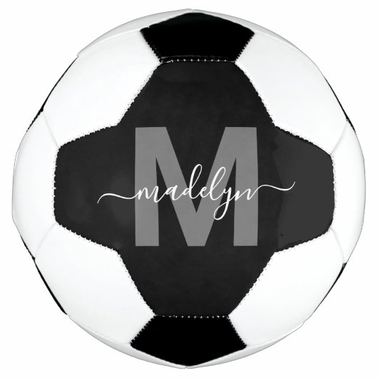 Zwart wit monogram voetbal (Voorkant)