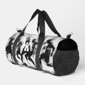 Zwart-wit monogram voetbal plunjezak (Rechterhoek)