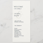 Zwart & Wit Monogram Welkom Huwelijksprogramma Programmakaart (Voorkant)