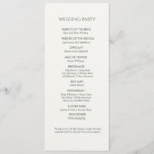 Zwart & Wit Monogram Welkom Huwelijksprogramma Programmakaart (Achterkant)