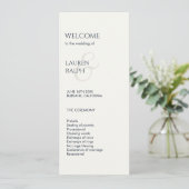 Zwart & Wit Monogram Welkom Huwelijksprogramma Programmakaart (Staand voorkant)