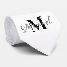 Zwart & Wit Monogramed stropdas