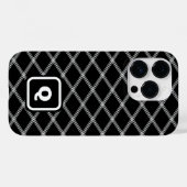 Zwart-wit Monogrammed Art Deco Diamonds Case-Mate iPhone Case (Achterkant (horizontaal))