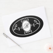 Zwart Wit Monogrammed Bruiloft Favor Zeep Label (Envelop)