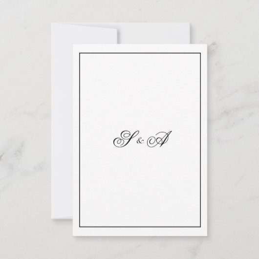 Zwart-wit Monogrammed Moderne Bruiloft Save The Date (Achterkant)