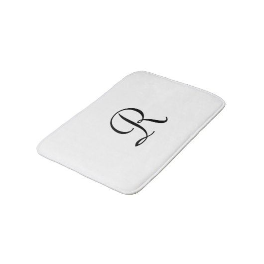 Zwart-wit Monogrammed Pluche Badmat (Gekanteld)