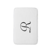 Zwart-wit Monogrammed Pluche Badmat (Voorkant Verticaal)