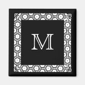 Zwart-wit Monogrammed Stateroom Deurmarkering Magneet (Voorkant)