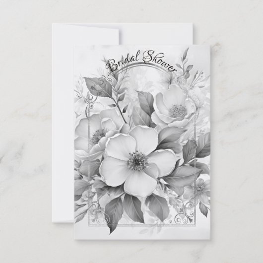 Zwart-Wit Monotone Witte Rozen Gouden Lijst Save The Date (Voorkant)