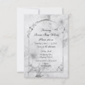 Zwart-Wit Monotone Witte Rozen Gouden Lijst Save The Date (Achterkant)