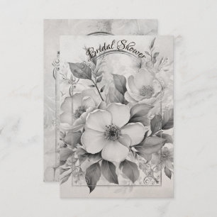 Zwart-wit Monotone Witte Rozen Gouden Lijst Save The Date