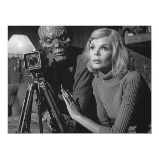 Zwart-wit  Monster Film Foto Afdruk (Voorkant)