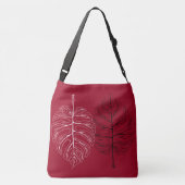 Zwart-wit Monstera Canvas tas (Achterkant)