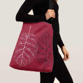 Zwart-wit Monstera Canvas tas (Dichtbij)