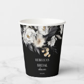 Zwart-wit moody boho vrijgezellenfeest sjabloon papieren bekers (Achterkant)