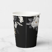 Zwart-wit moody boho vrijgezellenfeest sjabloon papieren bekers (Rechts)