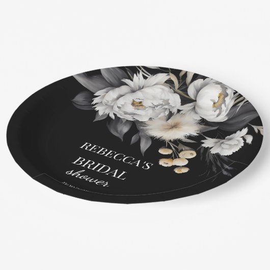 Zwart-wit moody boho vrijgezellenfeest sjabloon papieren bordje (Gekanteld)