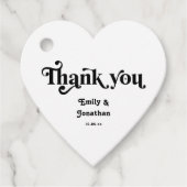 Zwart-wit Moody Bruiloft Bedankjes Labels (Voorkant)