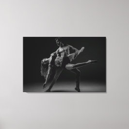 Zwart-wit Mooi Ballet Paar Wall Art Canvas Afdruk