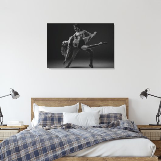 Zwart-wit Mooi Ballet Paar Wall Art Canvas Afdruk (Insitu (Slaapkamer))
