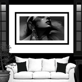 Zwart wit mooi Indiaas Monochrome 2 Poster
