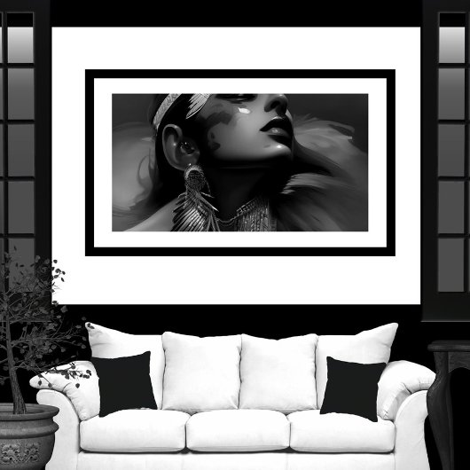 Zwart wit mooi Indiaas Monochrome 2 Poster