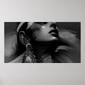 Zwart wit mooi Indiaas Monochrome 2 Poster (Voorkant)