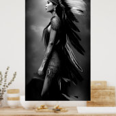 Zwart wit mooi Indiaas Monochrome 3 Poster (Keuken)