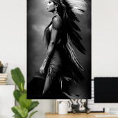 Zwart wit mooi Indiaas Monochrome 3 Poster (Thuiskantoor)