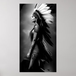 Zwart wit mooi Indiaas Monochrome 3 Poster