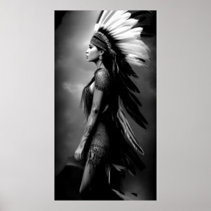 Zwart wit mooi Indiaas Monochrome 3 Poster