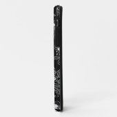 Zwart-wit mooi retro bloemen patroon Case-Mate iPhone case (Achterkant/links)