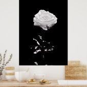 Zwart-wit mooi Roos close-up Poster (Keuken)
