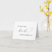 Zwart-wit Mooie Bruid Trouwdag Kaart (Gele Bloem)