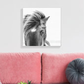 Zwart & Wit Mooie Wild Paard Canval Print 2 (Insitu (Woonkamer))