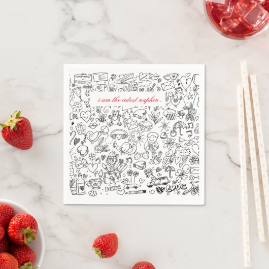 Zwart & Wit Mooiste Servet Doodle (Insitu)