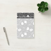 Zwart-wit Mop Halloweenthema Patroon Post-it® Notes (Kantoor)