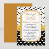 Zwart wit mortel pet Graduation Party Kaart (Voorkant / Achterkant)