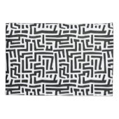 Zwart-wit motief | Geometrisch doolhofpatroon Kussensloop (Achterkant)