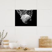 Zwart Wit Motivatie Basketbal Poster (Keuken)
