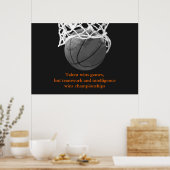 Zwart wit Motivatie Citaat Basketball Poster (Keuken)